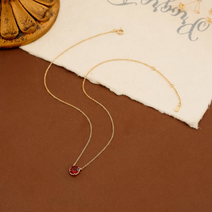 Garnet Birthstone Necklace
