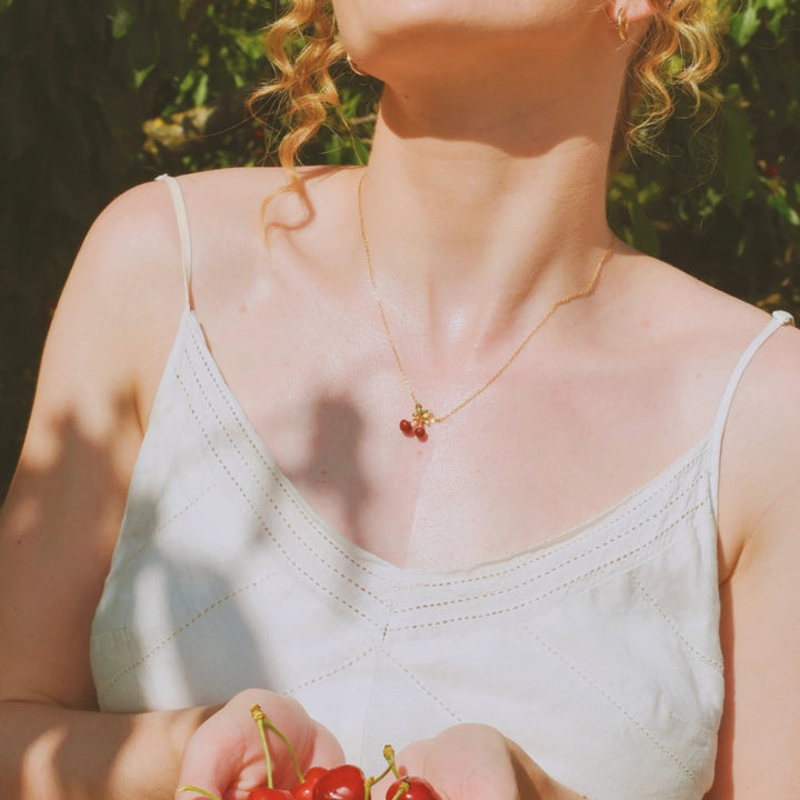 Selenichast Gold Cherry Necklace