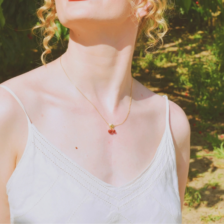 Gold Cherry Necklace Selenichast