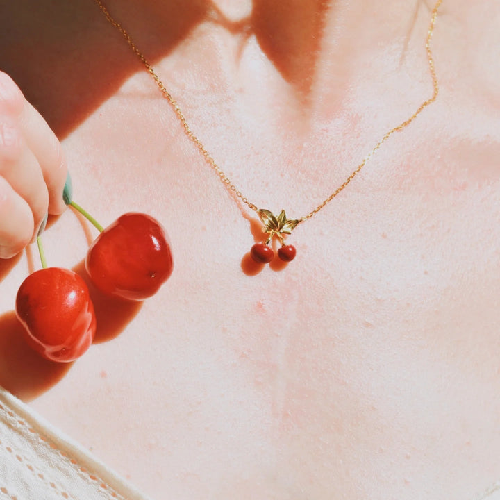 Gold Cherry Necklace