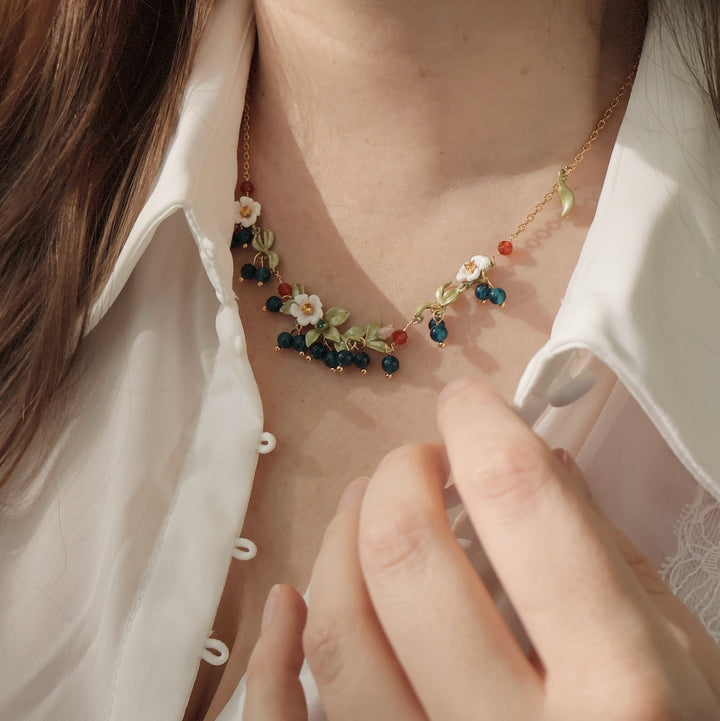 Blueberry Flower Necklace