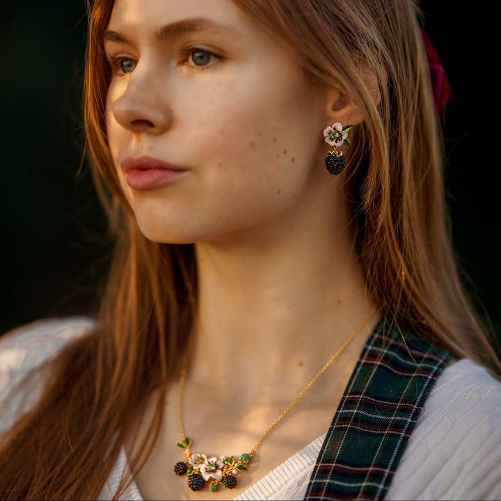 Blackberry Flower Earrings