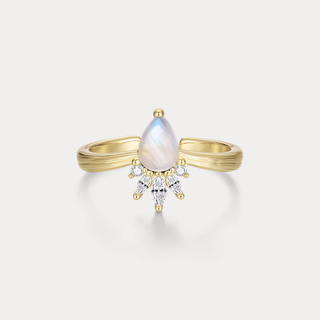 Pear Moonstone Ring