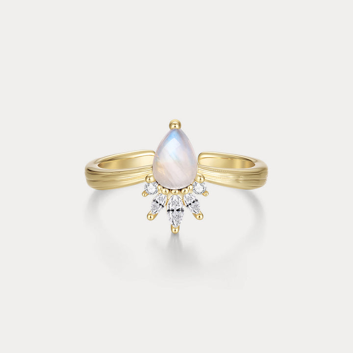 Pear Moonstone Ring
