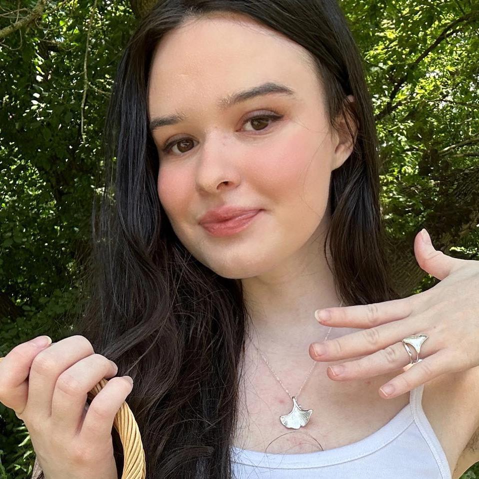 Silver Ginkgo Leaf Necklace