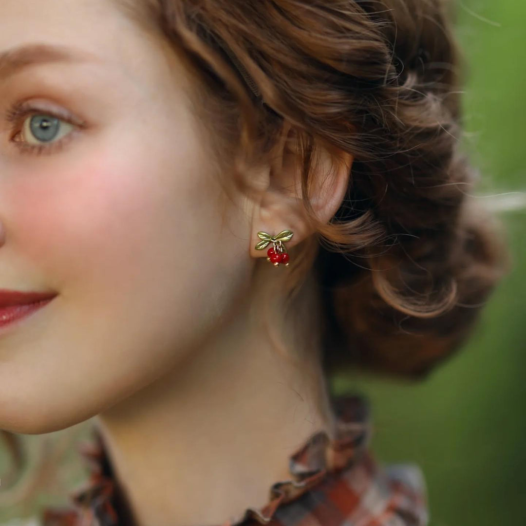 Boucles d'oreilles de goujon aux canneberges