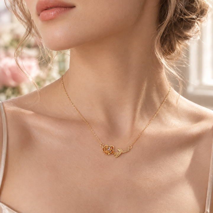 Rose Necklace - June Birth Flower