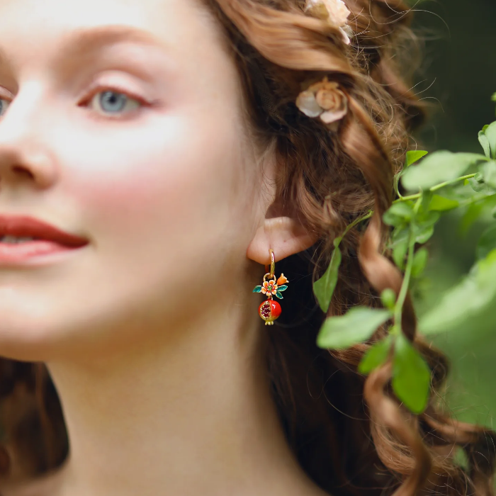 Pomegranate Flower Earrings
