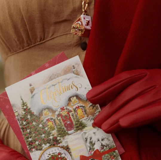 Santa's Snow House Locket Necklace