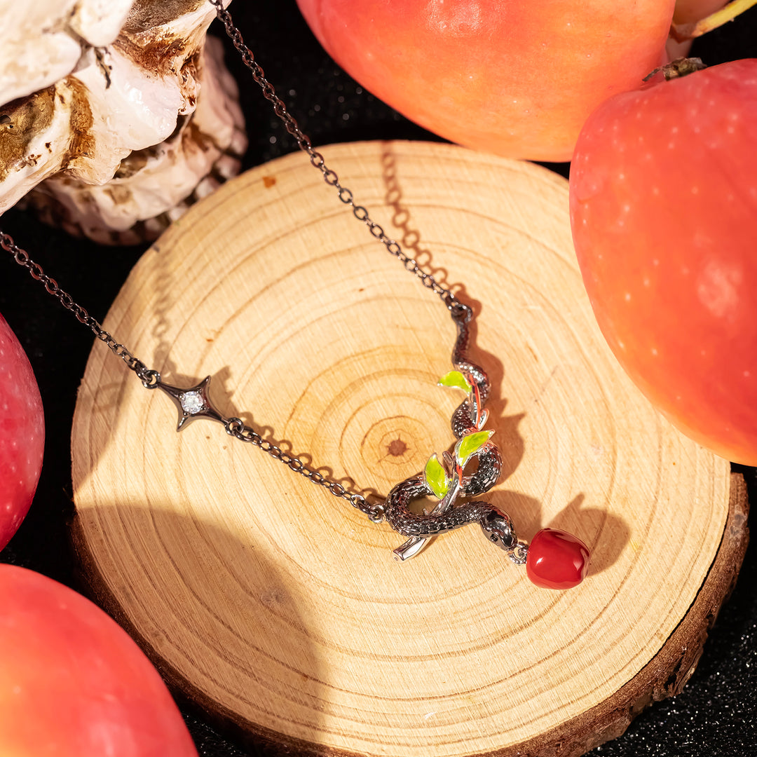 Snake and Apple Necklace