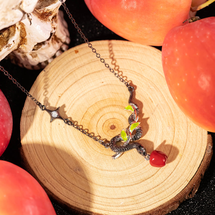 Snake and Apple Necklace