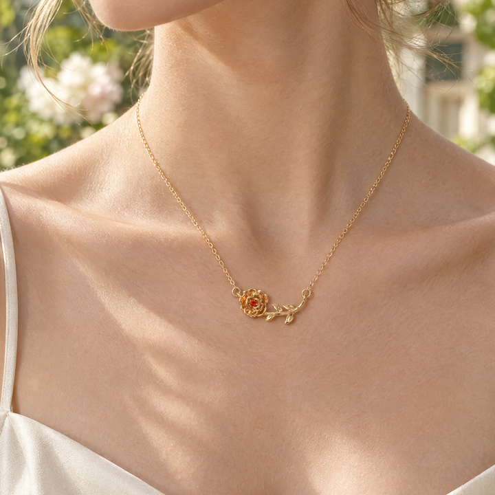 Carnation Necklace - January Birth Flower