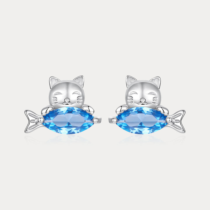 Cat and Fish Earrings
