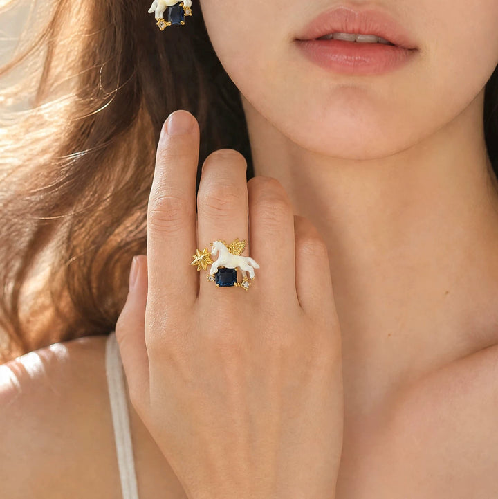 Selenichast Unicorn Ring for Women Styled on Hand
