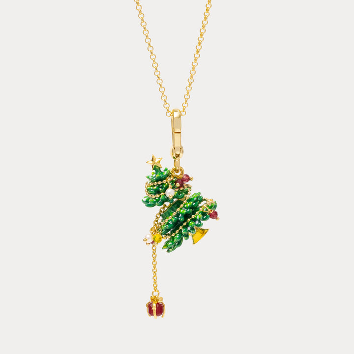Selenichast Christmas Tree Necklace Styled with Holiday Gifts