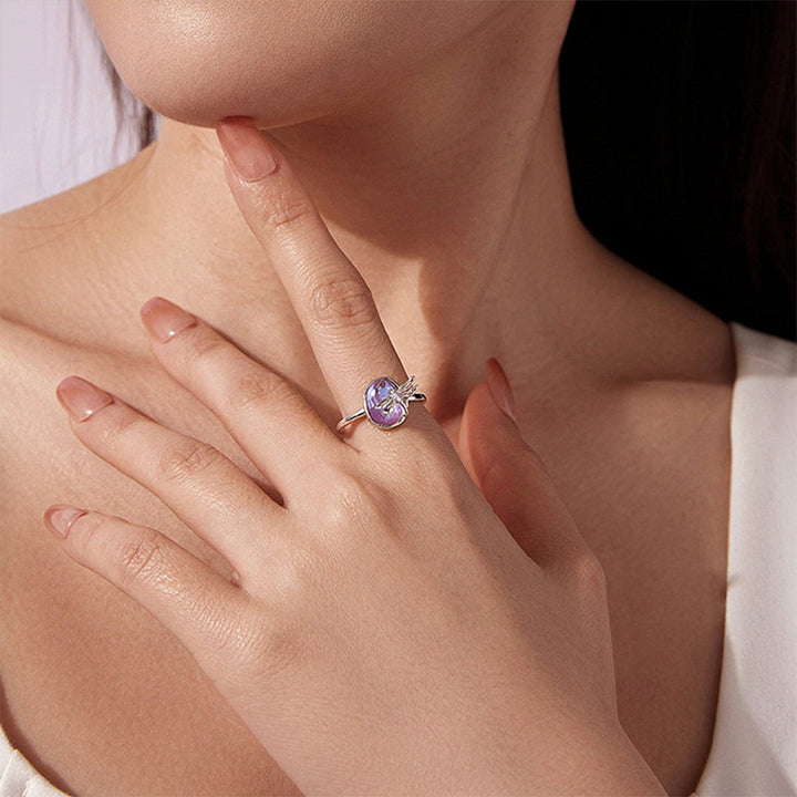 Selenichast Adjustable Dragonfly Ring Styled on Hand