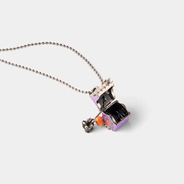 Halloween Black Cat Locket Necklace
