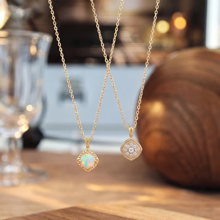 Opal Halo Necklace