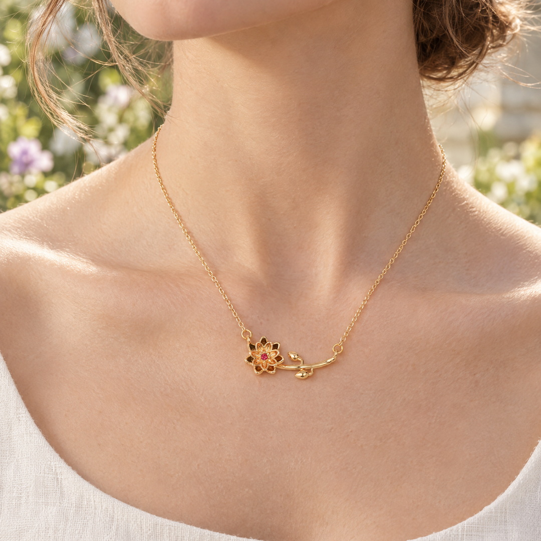 Larkspur Necklace - July Birth Flower