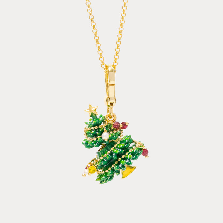 Selenichast Miniature Christmas Tree Locket Necklace