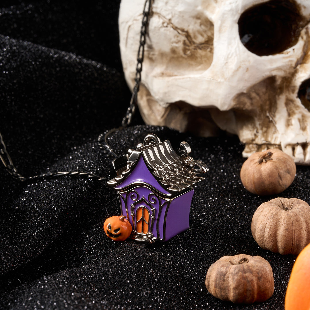 Selenichast Locket Halloween Black Cat Necklace for Women