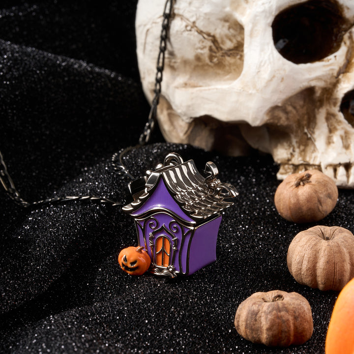 Selenichast Locket Halloween Black Cat Necklace for Women