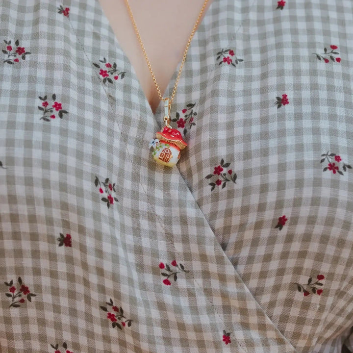 Rabbit Mushroom Locket Necklace