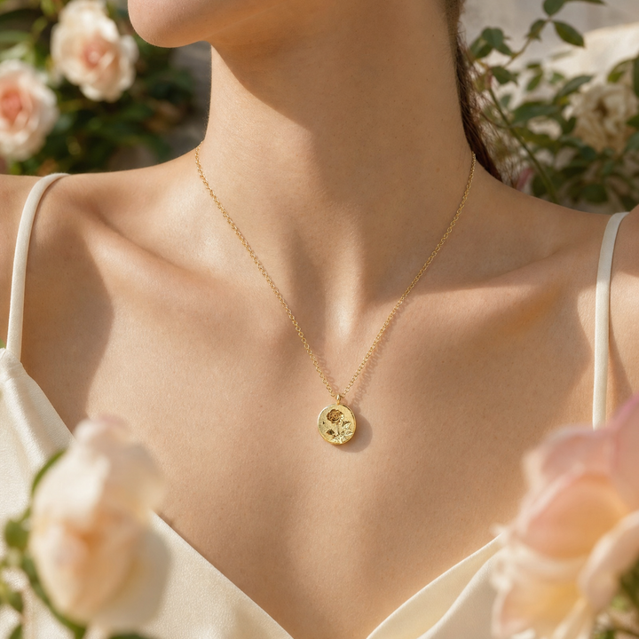 Rose Necklace - June Birth Flower