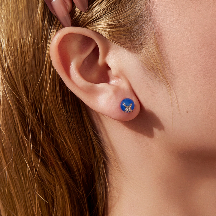 Selenichast Blueberry Jewelry Stud Earrings Styled on Woman