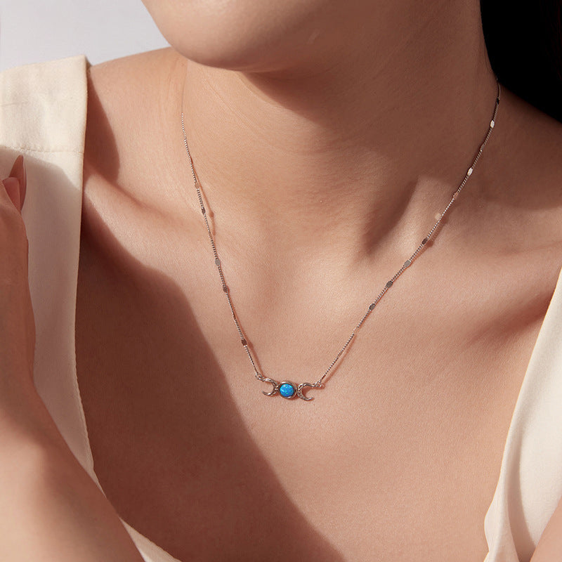 Opal Moon Necklace