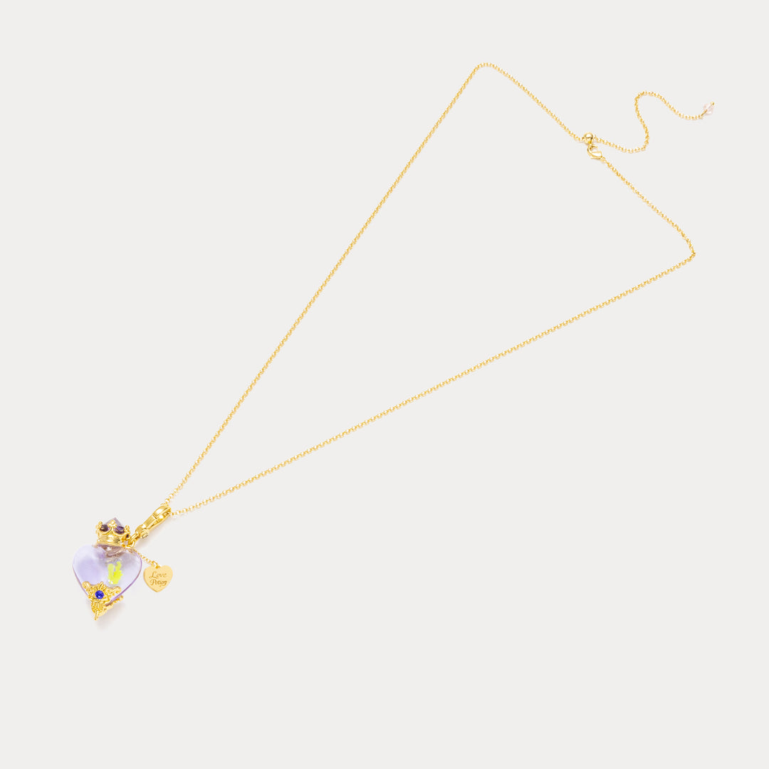 Selenichast Long Gold Chain Love Potion Bottle Necklace