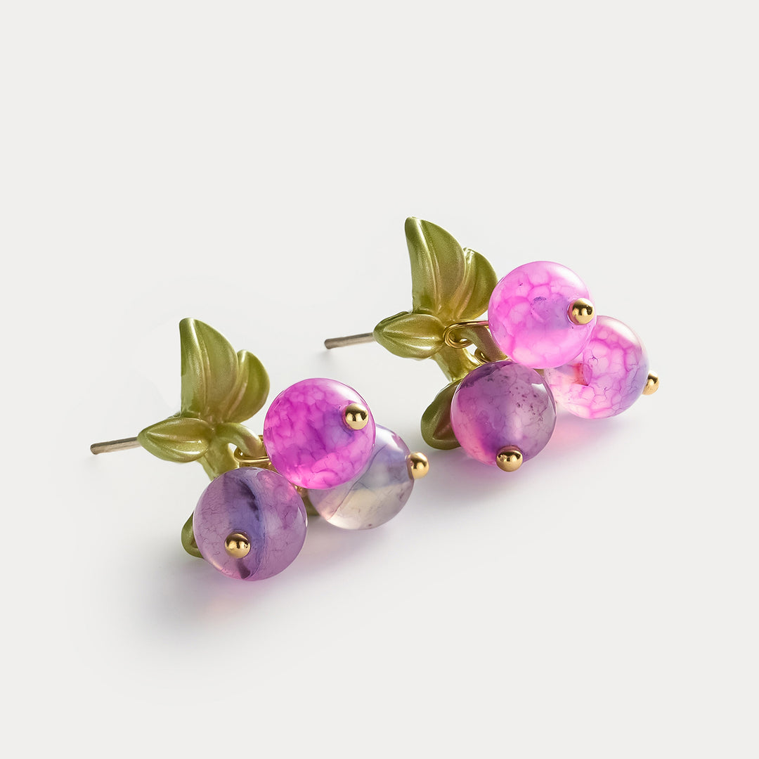 Purple Berry Stud Earrings