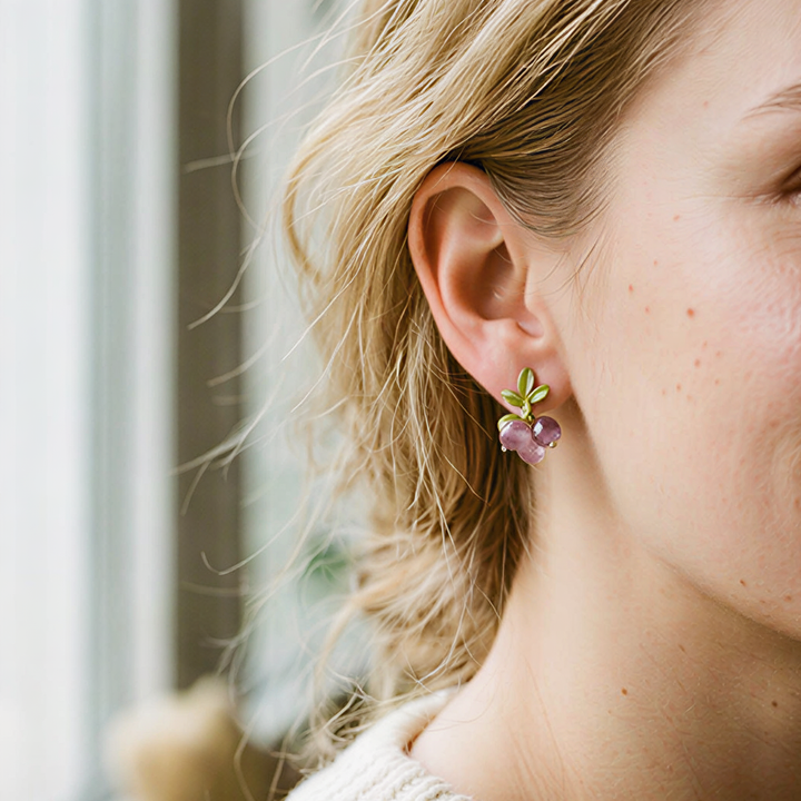 Purple Berry Stud Earrings