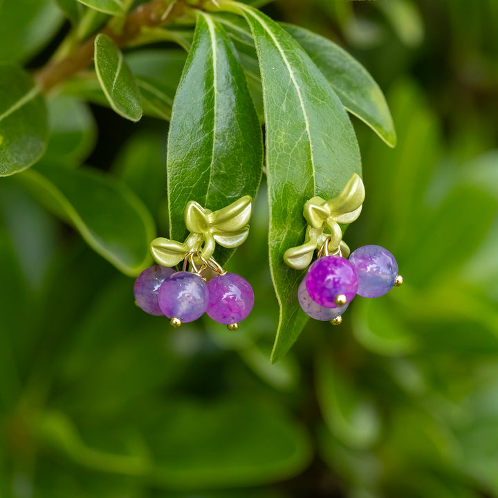 Purple Berry Stud Earrings
