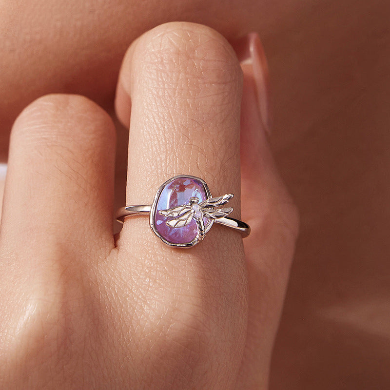 Selenichast Dragonfly Ring for Women Worn on Finger