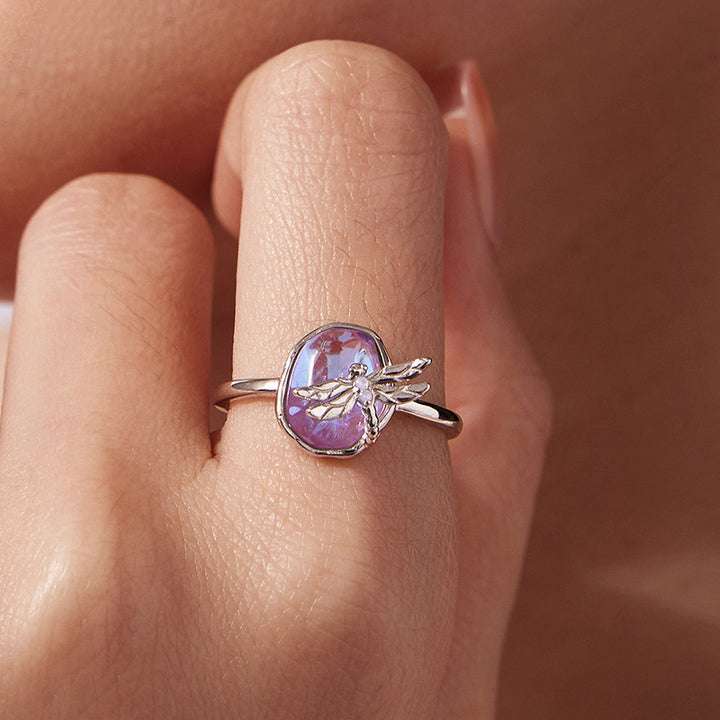 Selenichast Dragonfly Ring for Women Worn on Finger