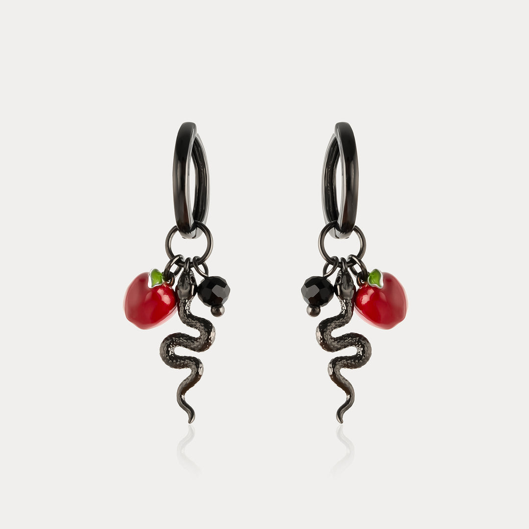Snake and Apple Earrings