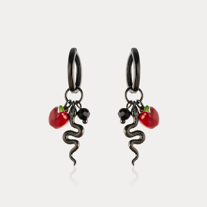 Snake and Apple Earrings