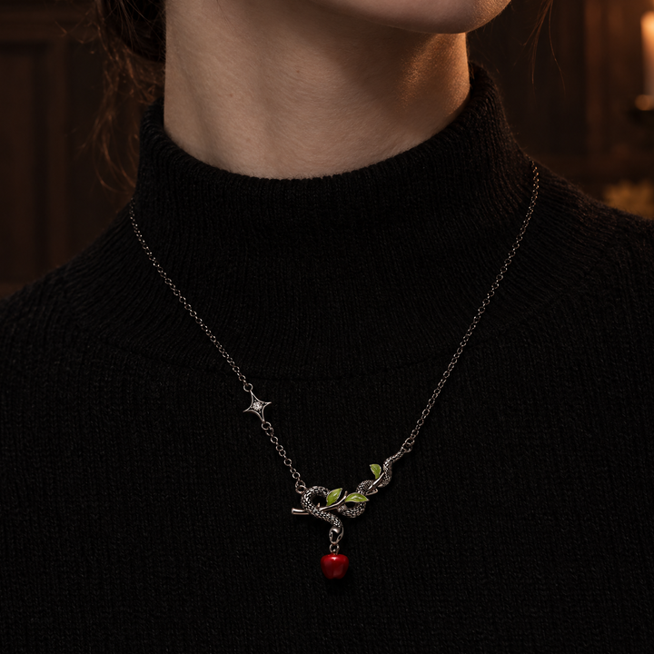 Snake and Apple Necklace