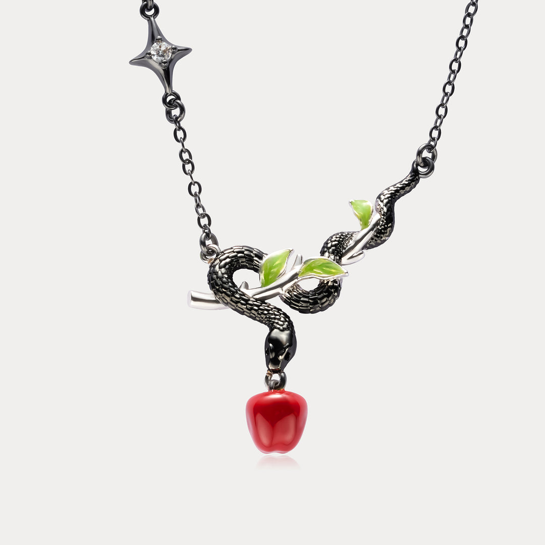 Snake and Apple Necklace