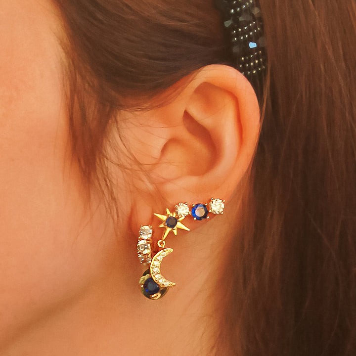 Moon and Star Earring Sets