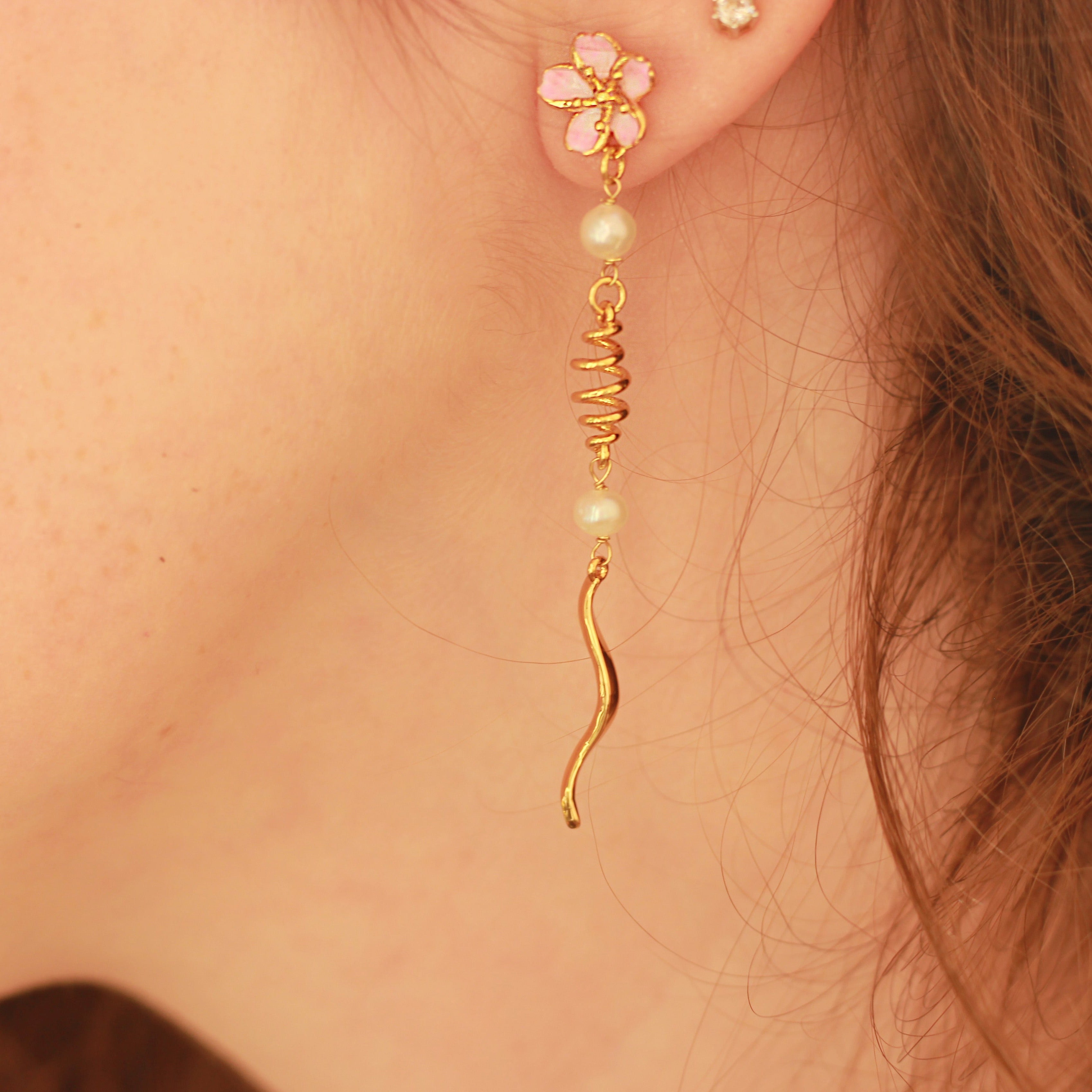 sakura drop earrings