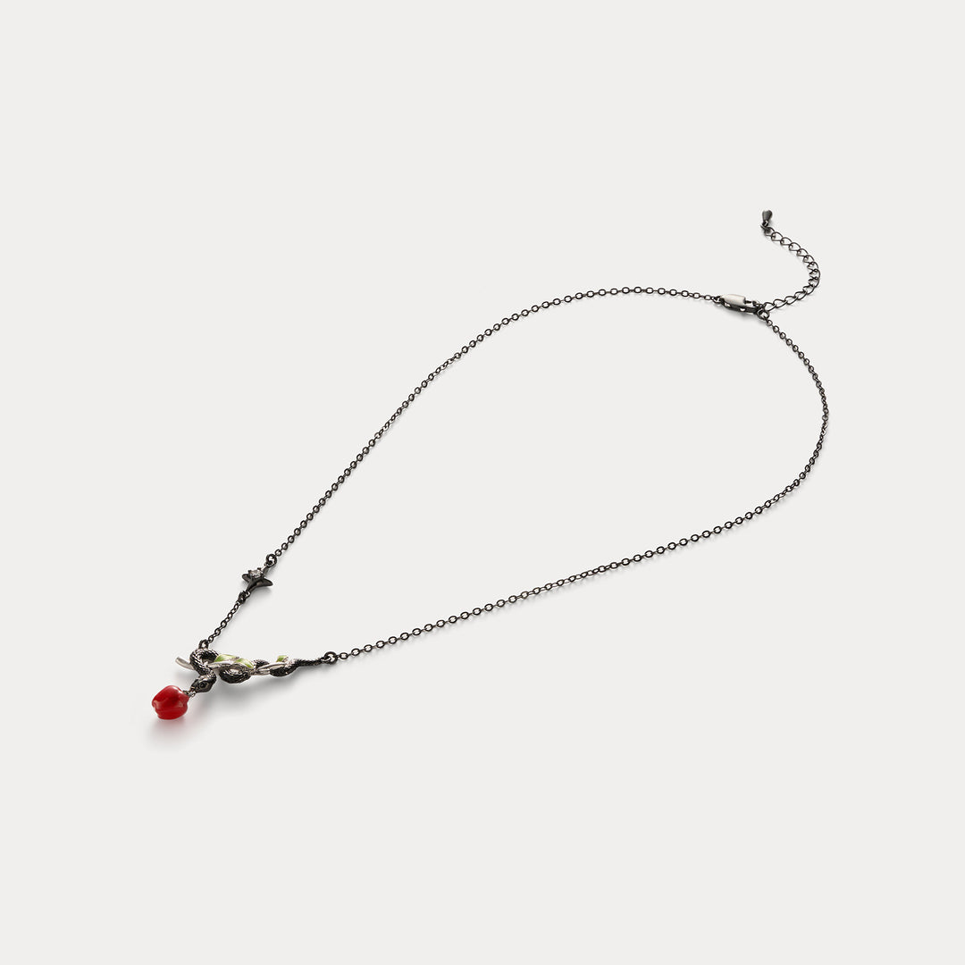 Snake and Apple Necklace