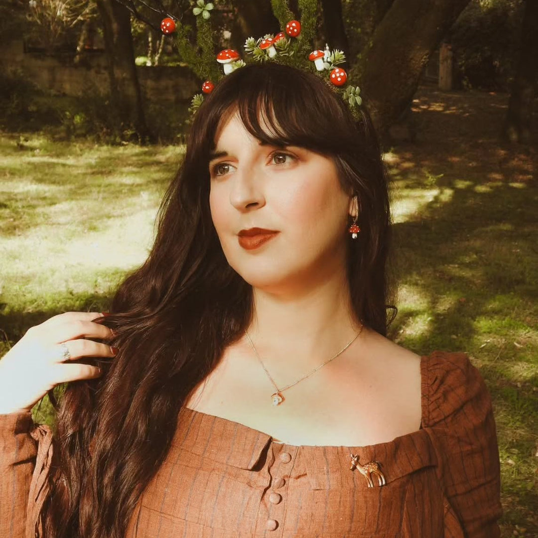 Mushroom Hoop Earrings