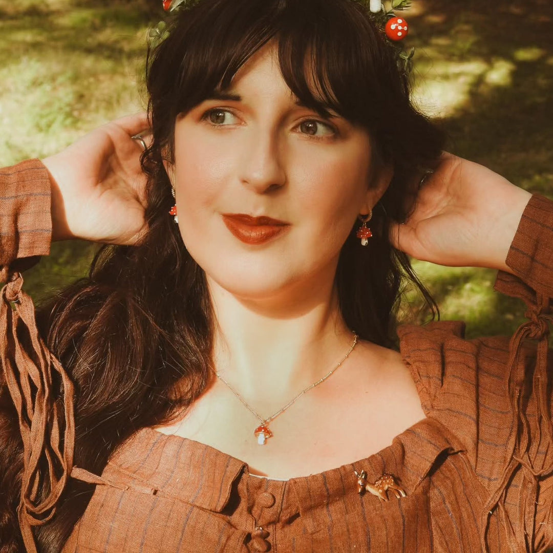 Mushroom Hoop Earrings