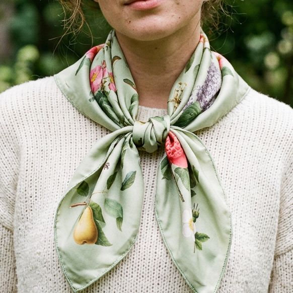 Vintage Botanical Square Scarf
