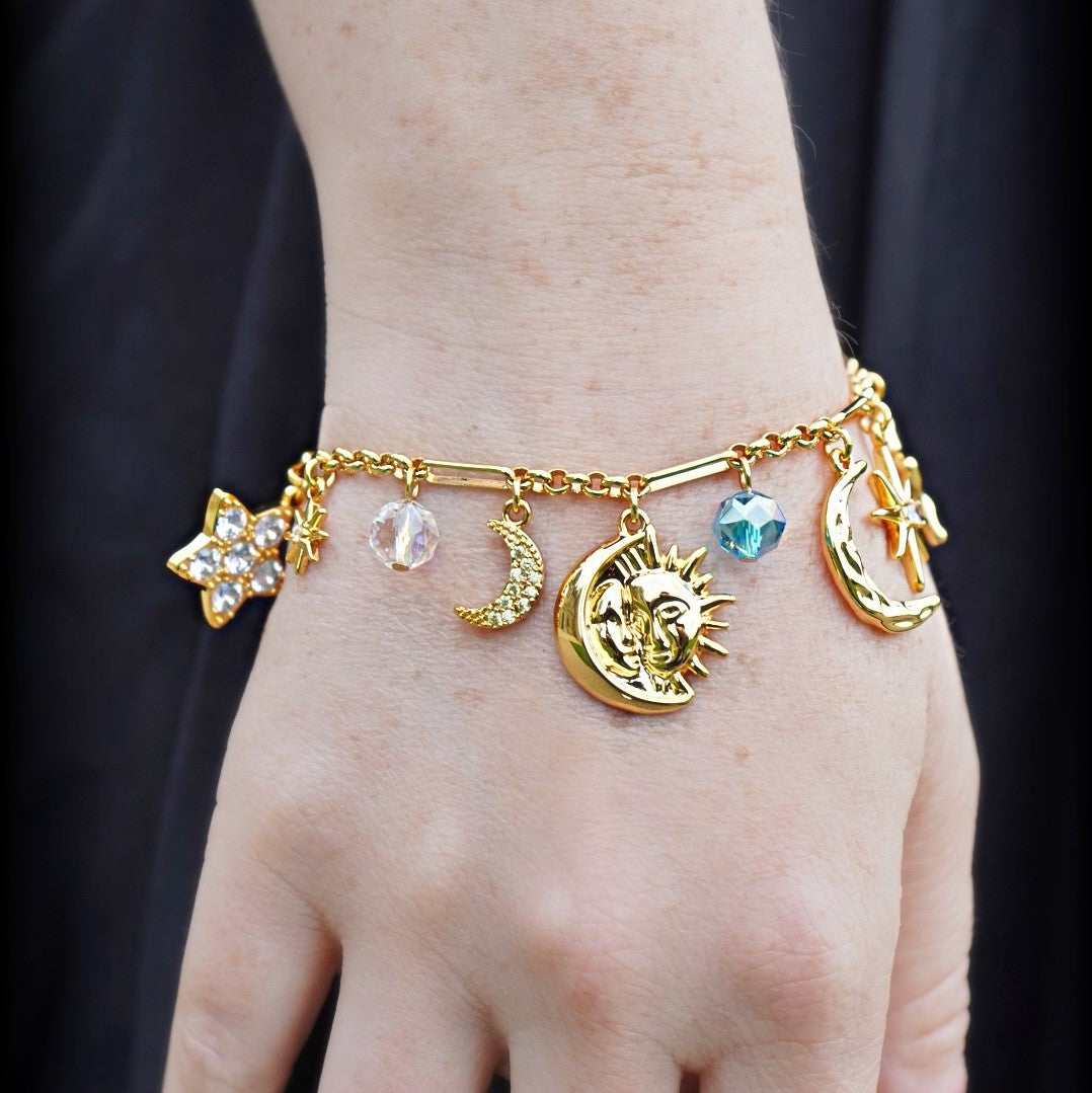 Pulsera de encanto de la estrella de la luna