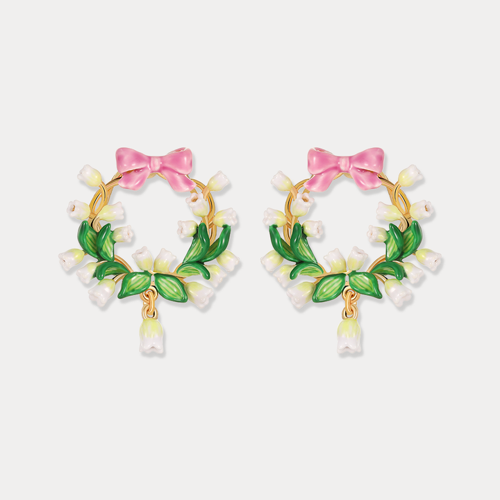 Selenichast Lily Of The Valley Bowknot Earrings