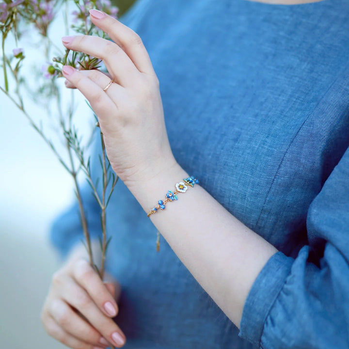 Enamel Flower Blueberry Bracelet