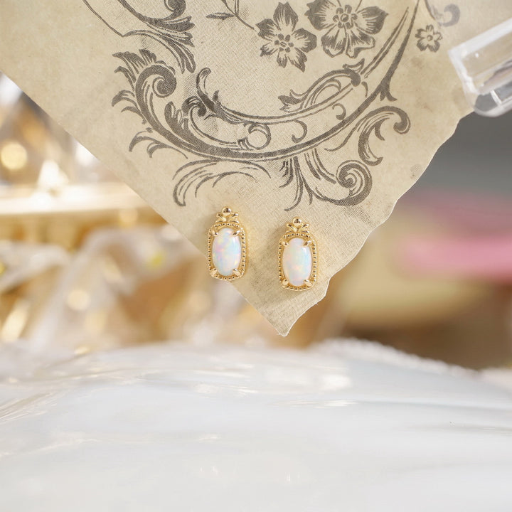 Vintage Opal Stud Earrings